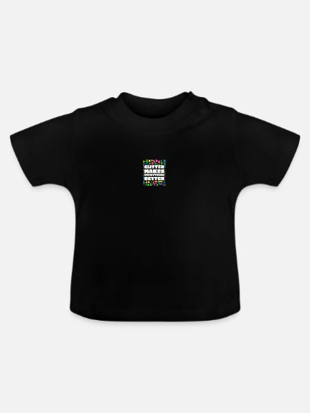 Glitzer - Baby Bio-T-Shirt mit Rundhals - Schwarz
