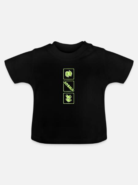 Geburt Josha - Baby Bio-T-Shirt mit Rundhals - Schwarz