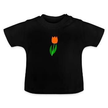 Tulpe Oranje Holland - Baby Bio-T-Shirt mit Rundhals - Schwarz - Vorne