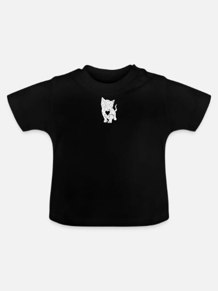 Katze Katzen - Baby Bio-T-Shirt mit Rundhals - Schwarz
