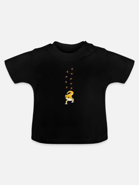 Leopard Gecko - Baby Bio-T-Shirt mit Rundhals - Schwarz
