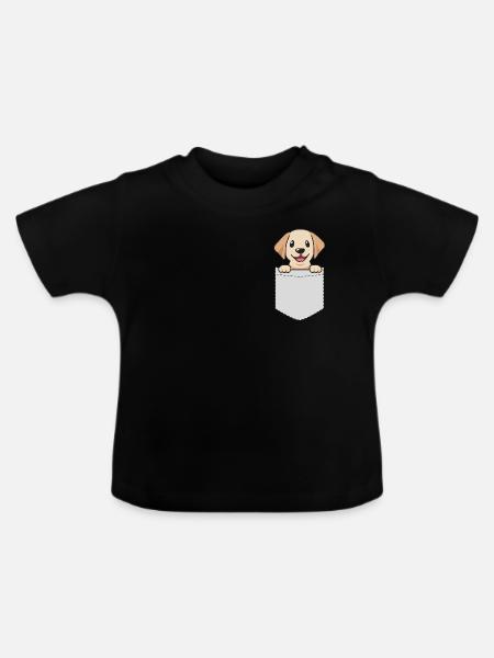 Labrador Pocket - Baby Bio-T-Shirt mit Rundhals - Schwarz