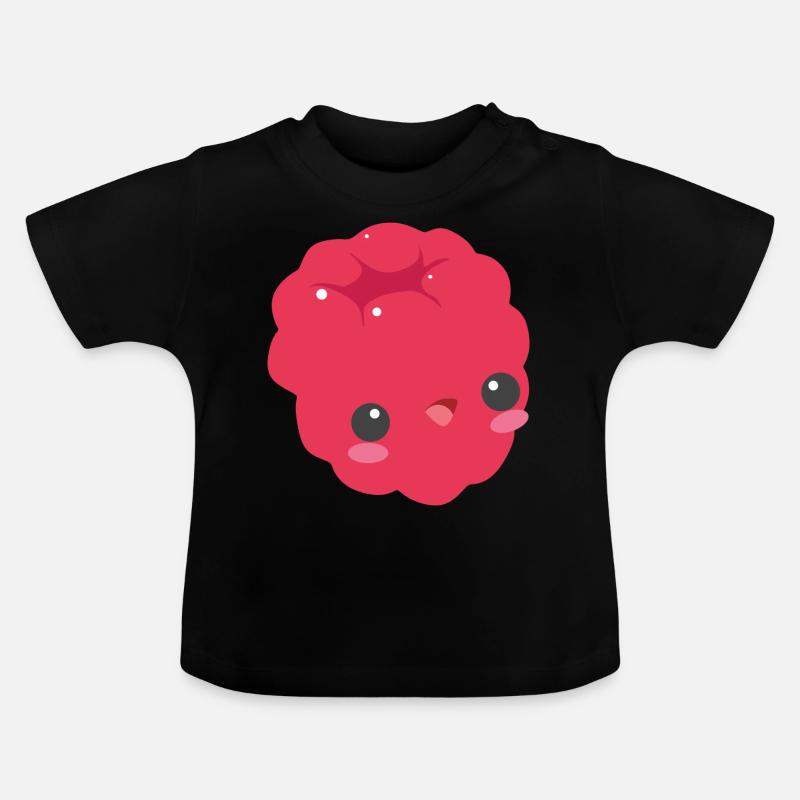 Himbeere Comic - Baby Bio-T-Shirt mit Rundhals - Schwarz