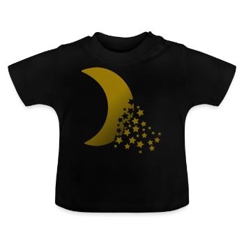 Moon - Baby Organic T-Shirt with Round Neck - black - Front