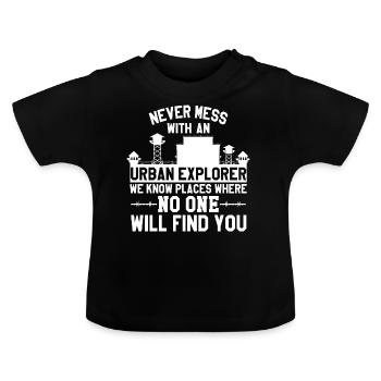 Urban Explorer - Baby Bio-T-Shirt mit Rundhals - Schwarz - Vorne