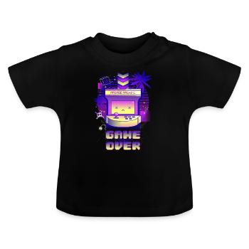 Retro Game Over - T-shirt bio col rond Bébé - noir - Devant