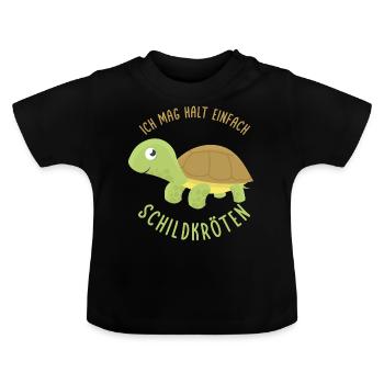 Schildkröten - Baby Bio-T-Shirt mit Rundhals - Schwarz - Vorne