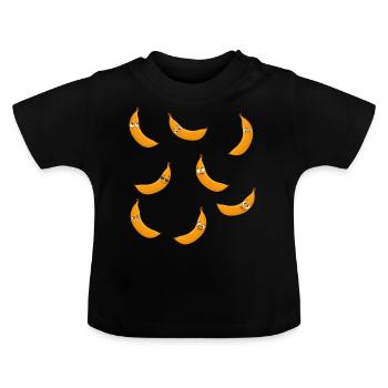 Dessert banana - Baby Organic T-Shirt with Round Neck - black - Front