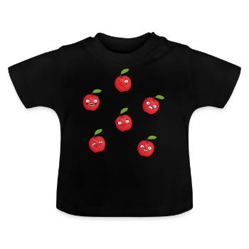Pommes - T-shirt bio col rond Bébé - noir - Devant