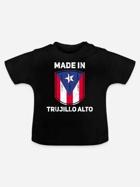 Puerto Rico - Baby Bio-T-Shirt mit Rundhals - Schwarz