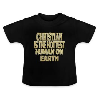 Christian - Baby Organic T-Shirt with Round Neck - black - Front