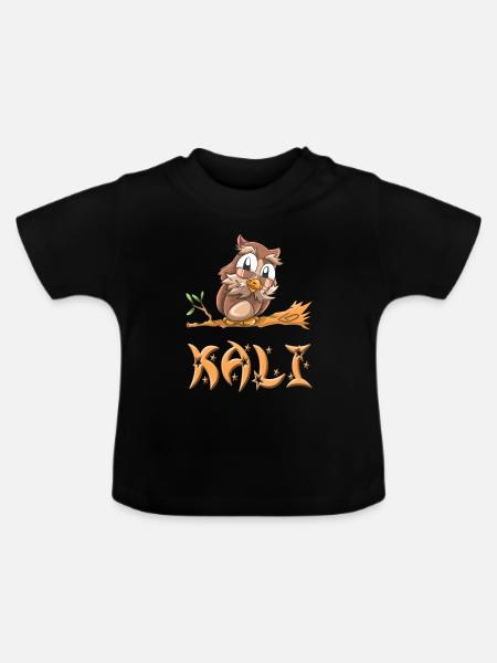 Eule Kali - Baby Bio-T-Shirt mit Rundhals - Schwarz