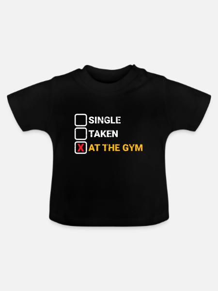 Single Taken Gym - Baby Bio-T-Shirt mit Rundhals - Schwarz