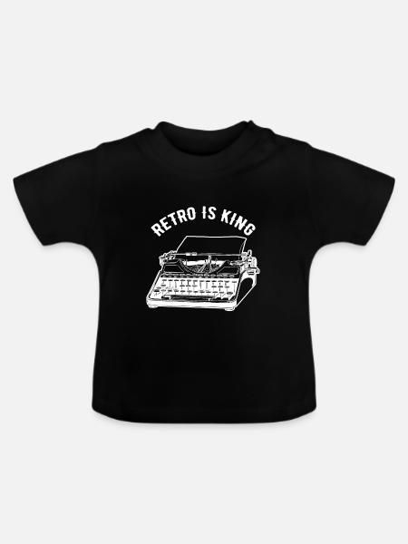 Schreibmaschine - Baby Bio-T-Shirt mit Rundhals - Schwarz