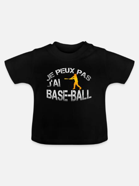 baseball - Baby Bio-T-Shirt mit Rundhals - Schwarz