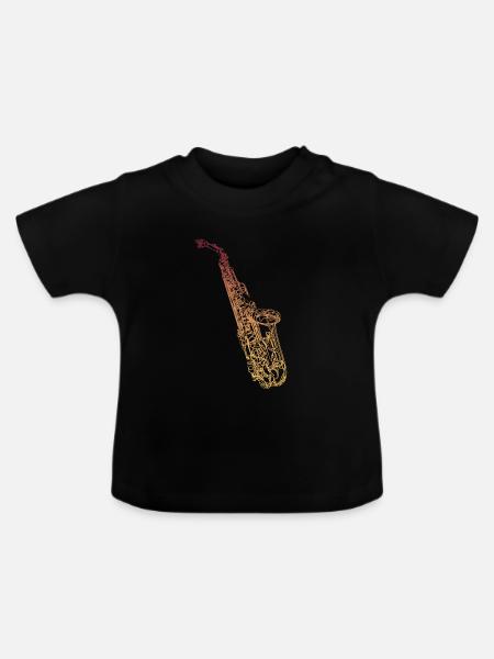 Tenorsaxophon - Baby Bio-T-Shirt mit Rundhals - Schwarz