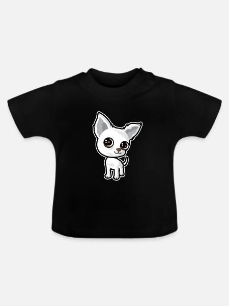 Welpe - Baby Bio-T-Shirt mit Rundhals - Schwarz