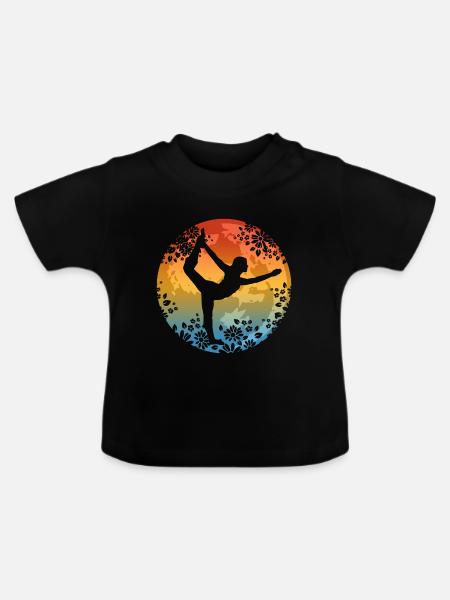 Pilates Yoga - Baby Bio-T-Shirt mit Rundhals - Schwarz