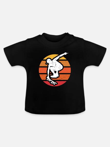 Skateboard - Baby Bio-T-Shirt mit Rundhals - Schwarz