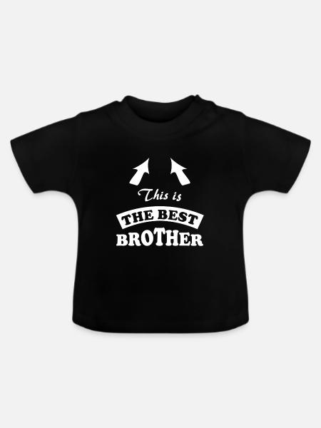 Bester Bruder - Baby Bio-T-Shirt mit Rundhals - Schwarz