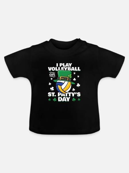 St. Patrick's Day Volleyball - Baby Bio-T-Shirt mit Rundhals - Schwarz