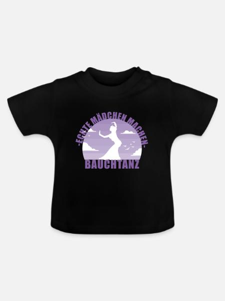 Bauchtänzerin . Echte Mädchen machen Bauchtanz - Baby Bio-T-Shirt mit Rundhals - Schwarz