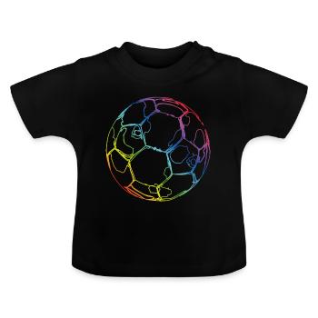 Fußball - Baby Bio-T-Shirt mit Rundhals - Schwarz - Vorne