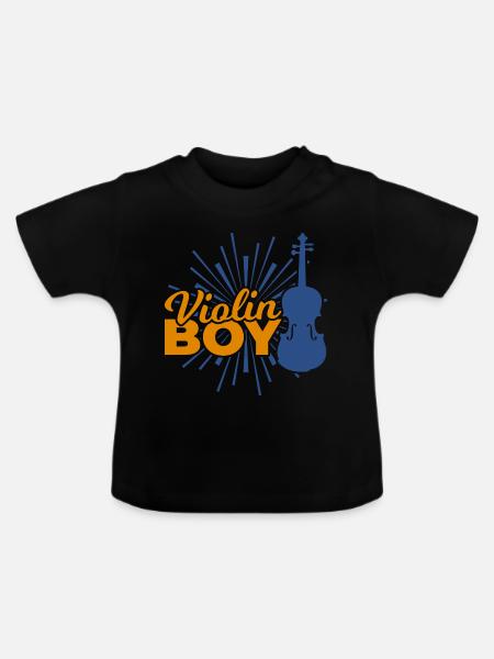 Geigen Junge - Baby Bio-T-Shirt mit Rundhals - Schwarz
