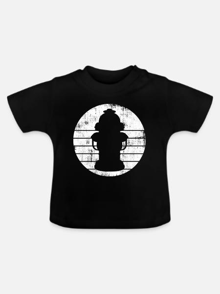 Feuer Hydrant Zeichnung - Baby Bio-T-Shirt mit Rundhals - Schwarz