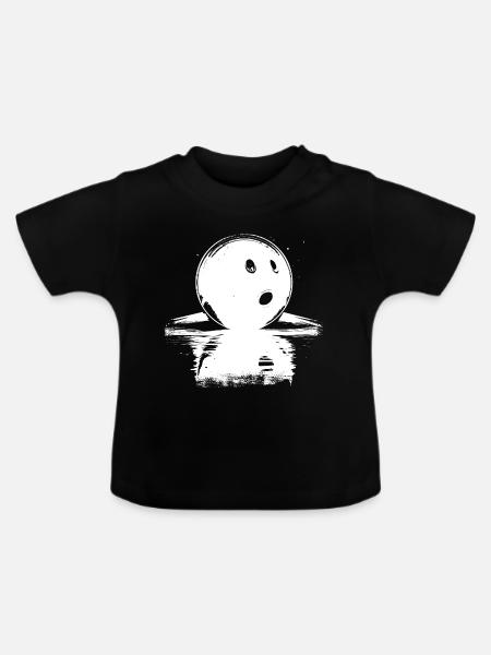 Bowlingkugel Skizze - Baby Bio-T-Shirt mit Rundhals - Schwarz