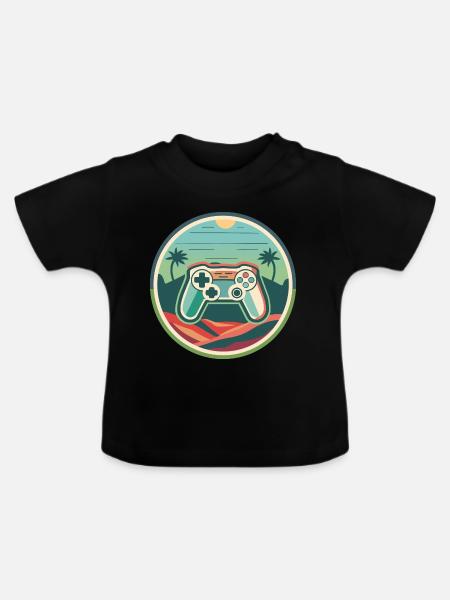 Gaming - Baby Bio-T-Shirt mit Rundhals - Schwarz