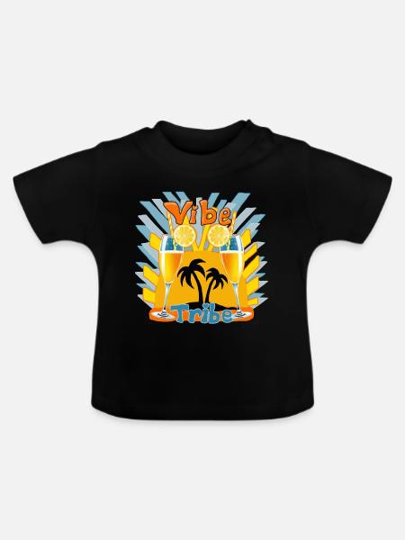 Partyzeit - Baby Bio-T-Shirt mit Rundhals - Schwarz