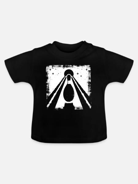 Bowling Pin Grafik - Baby Bio-T-Shirt mit Rundhals - Schwarz