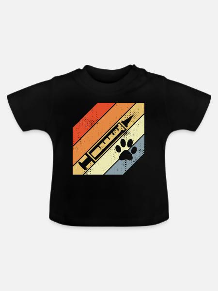 Retro Spritze - Baby Bio-T-Shirt mit Rundhals - Schwarz