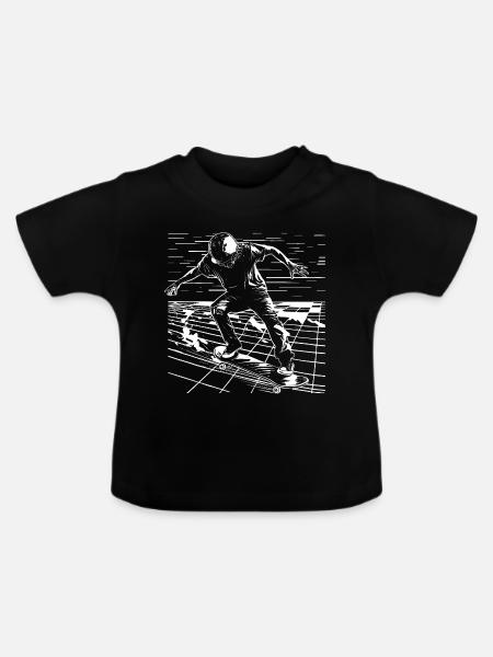 Skater Grafik - Baby Bio-T-Shirt mit Rundhals - Schwarz