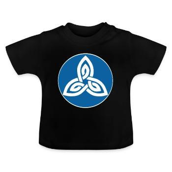 Fleur celte bleu - T-shirt bio col rond Bébé - noir - Devant
