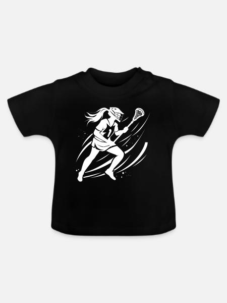 Lacrosse Mädchen - Baby Bio-T-Shirt mit Rundhals - Schwarz