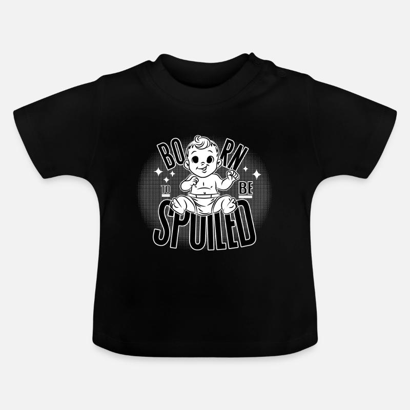 Né pour le luxe et l’amour ! - T-shirt bio col rond Bébé - noir