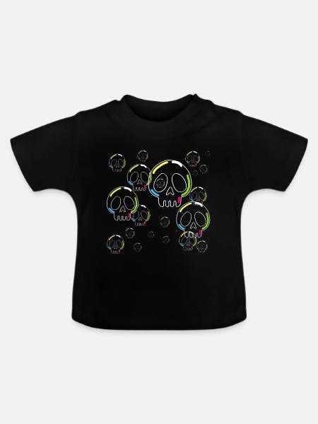 Seifen-Schädel - Baby Bio-T-Shirt mit Rundhals - Schwarz