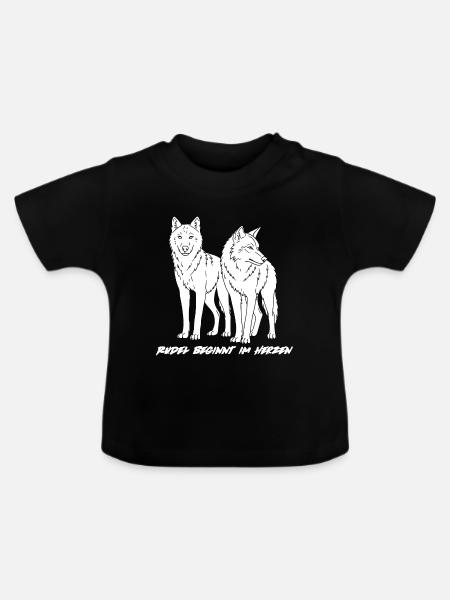RUDEL BEGINNT IM HERZEN - Baby Bio-T-Shirt mit Rundhals - Schwarz