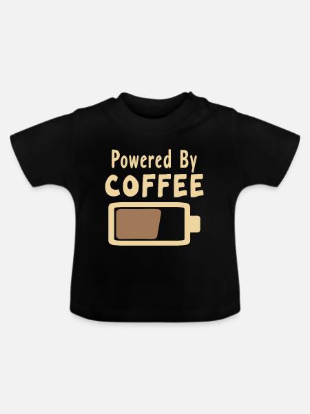 Kaffeeliebe Motiv auf Kleidung - Baby Bio-T-Shirt mit Rundhals - Schwarz