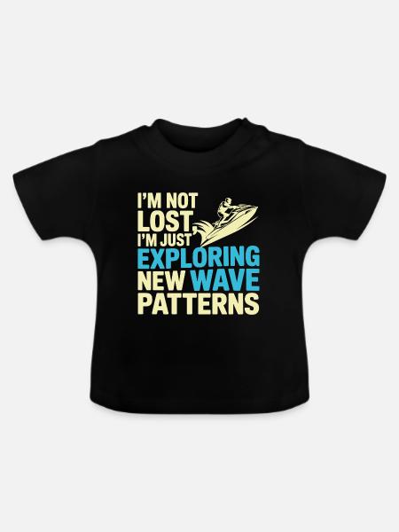 Jetski-Fahrer-Abenteuer-Ozean-Humor - Baby Bio-T-Shirt mit Rundhals - Schwarz