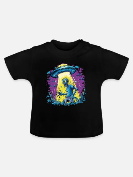 UFO Zombie - Baby Bio-T-Shirt mit Rundhals - Schwarz