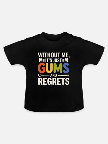 Präzisionsdesign für Zahnkronen - Baby Bio-T-Shirt mit Rundhals - Schwarz