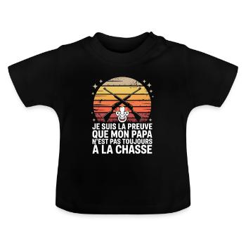Proof Dad Hunt - Baby Organic T-Shirt with Round Neck - black - Front