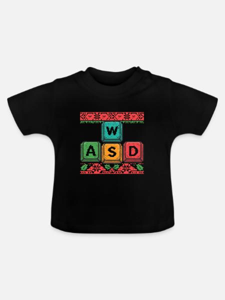 WASD Gaming Weihnachten - Baby Bio-T-Shirt mit Rundhals - Schwarz