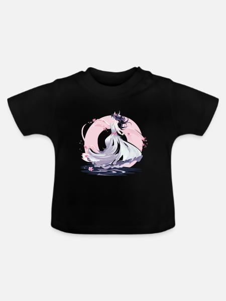 Mondtanz der Kirschblüten Fee - Baby Bio-T-Shirt mit Rundhals - Schwarz