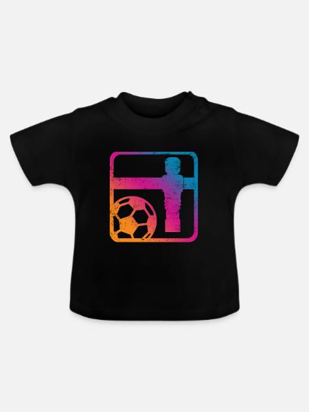 Tischfußball - Baby Bio-T-Shirt mit Rundhals - Schwarz