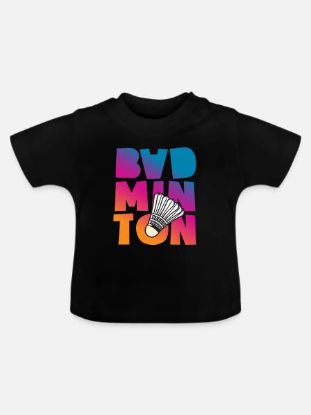 Badminton - Baby Bio-T-Shirt mit Rundhals - Schwarz