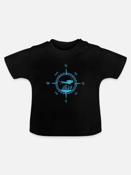 Taucher - Baby Bio-T-Shirt mit Rundhals - Schwarz